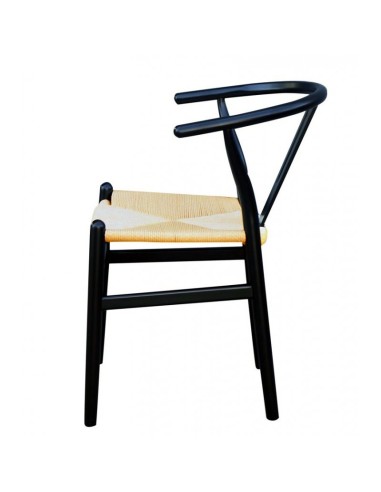 Cadeira Wishbone madeira de faia preto
