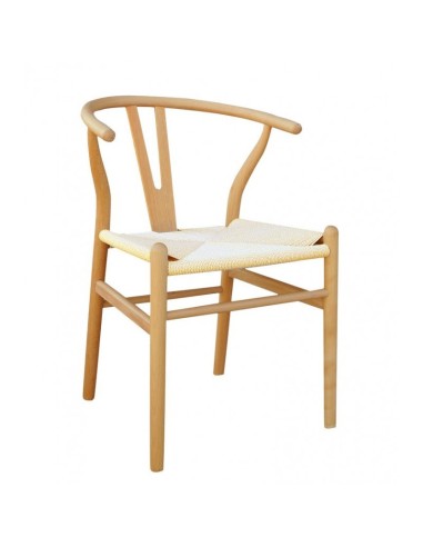 Cadeira Wishbone madeira de faia natural