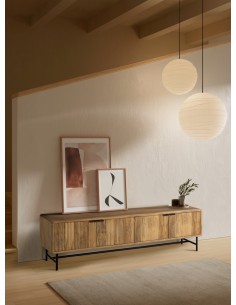 MÓVEL TV MUNDRA 190 x 40, MADERA MANGO y pes de METAL. 2