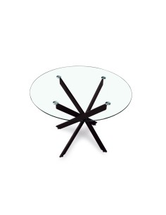 Mesa redonda de cristal moderna ENTITY 110, metal negro
