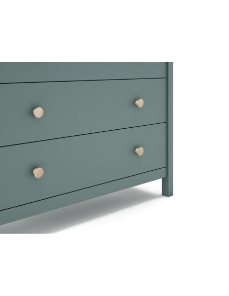 Cômoda Nora 100 x 80, em pinho verde e 3 gavetas
