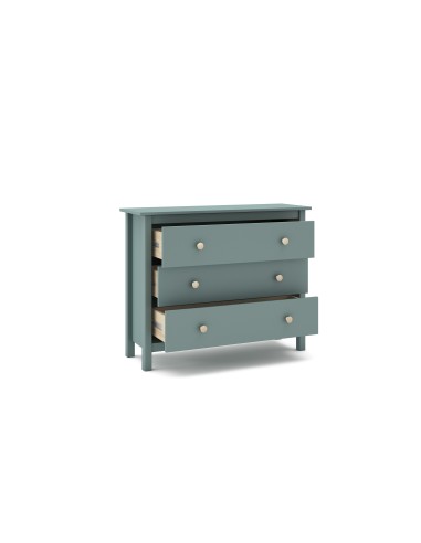 Cômoda Nora 100 x 80, em pinho verde e 3 gavetas