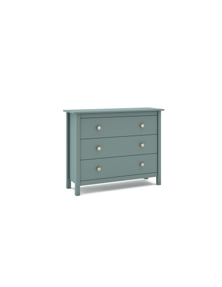 Cômoda Nora 100 x 80, em pinho verde e 3 gavetas