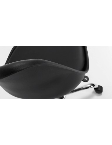 SILLA OFICE ORLANDO CROM PLASTICO NEGRO COJIN SIMILPIEL