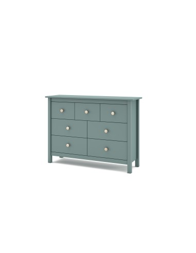Cômoda Nora 110 x 80, em pinho verde e 7 gavetas