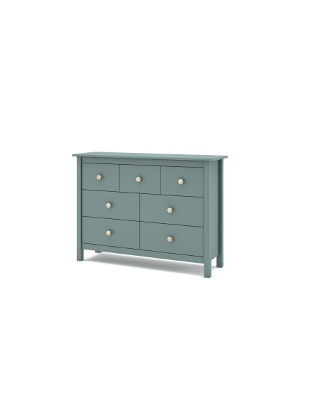Cômoda Nora 110 x 80, em pinho verde e 7 gavetas