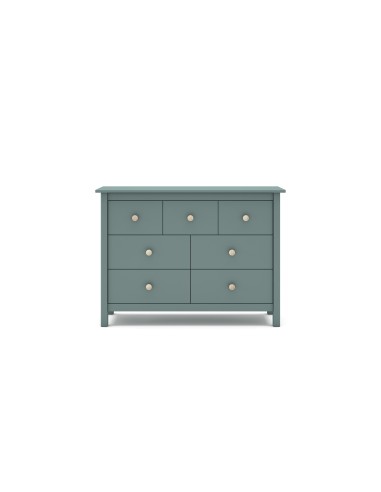 Comoda Nora 110 x 80, en pino verde y 7 cajones