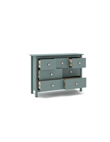 Cômoda Nora 110 x 80, em pinho verde e 7 gavetas