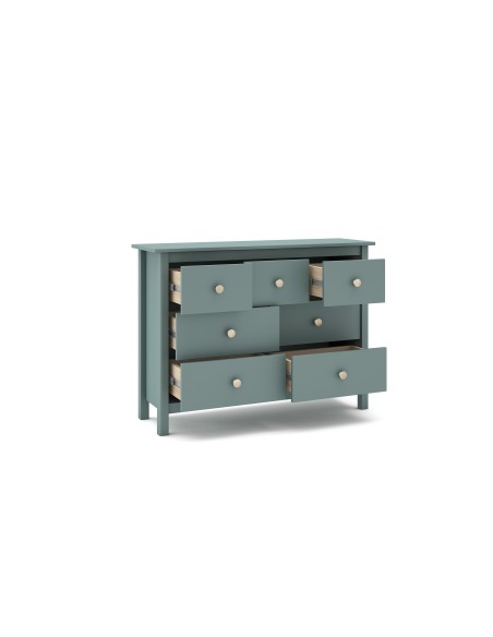 Cômoda Nora 110 x 80, em pinho verde e 7 gavetas