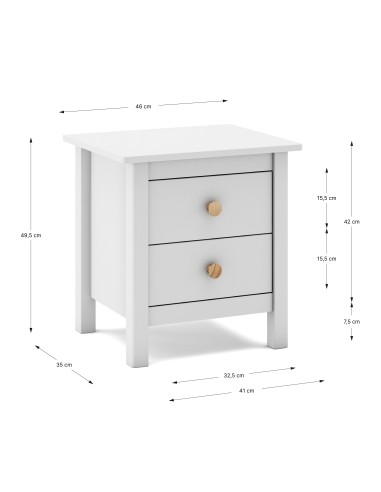 Mesa de cabeceira Nora 46 x 50 cm, em pinho...