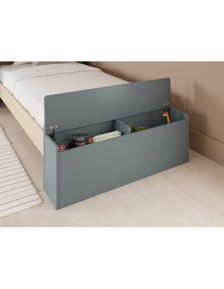 Cama infantil ODESSA 90 em MDF verde e pinho cera