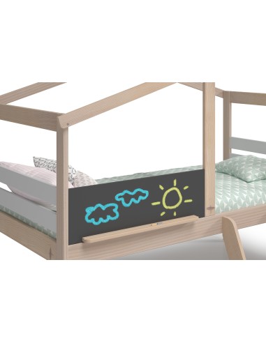 Cama infantil TOBOGAN de 90 en MDF blanco y...