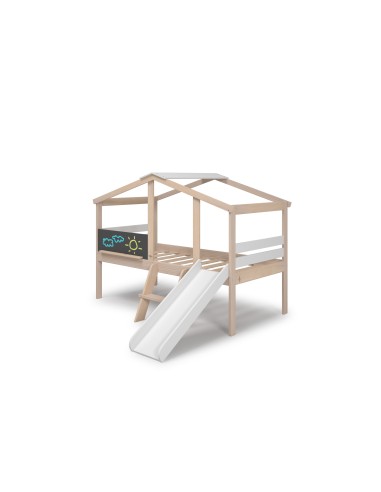 Cama infantil TOBOGAN de 90 em MDF branco e...