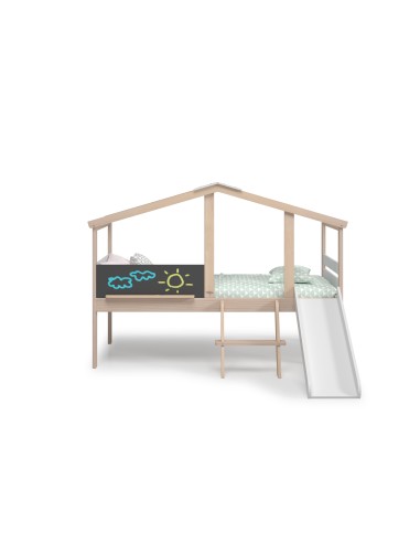 Cama infantil TOBOGAN de 90 em MDF branco e...