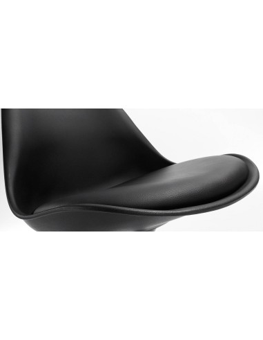 SILLA OFICE ORLANDO CROM PLASTICO NEGRO COJIN SIMILPIEL