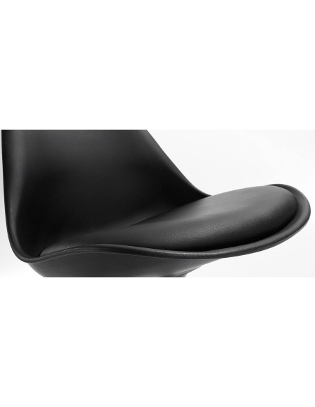 Silla de oficina y escritorio Orlando, polipropileno, cojín cuero sintético