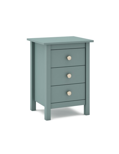 Mesa de cabeceira Nora 46 x 65, em pinho verde e 3 gavetas
