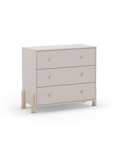 Cómoda com 3 gavetas ENOLA 90 x 80, MDF creme e pinho cera.