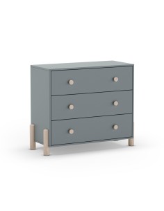 Cómoda ENOLA com 3 gavetas 90 x 80, em MDF verde e pinho...