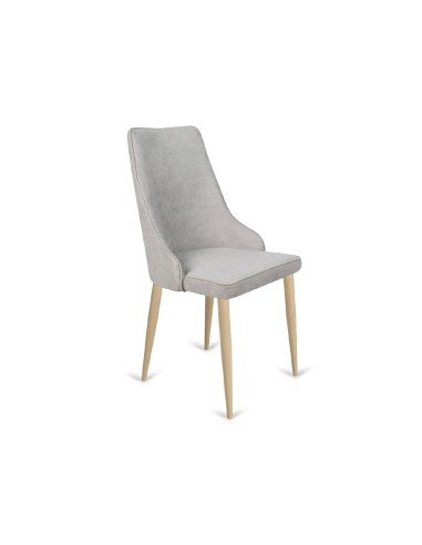 Silla de diseño moderno OGAN, tela lido y metal simil a MADERA