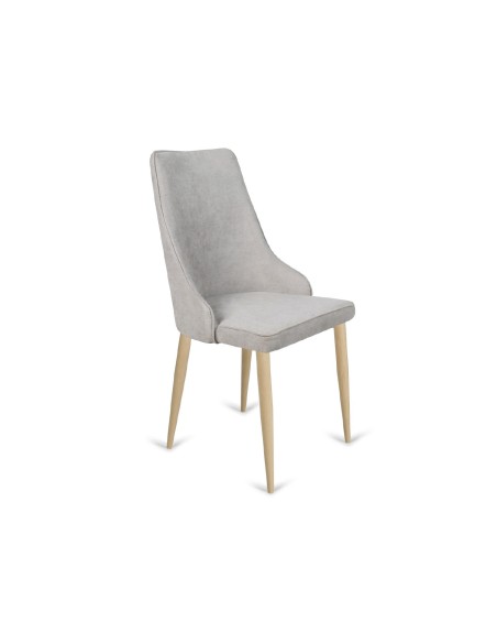 Silla de diseño moderno OGAN, tela lido y metal simil a MADERA