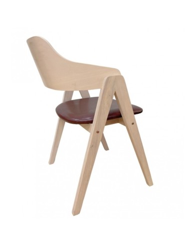 Silla con brazos nordic GODI, madera de hevea y...