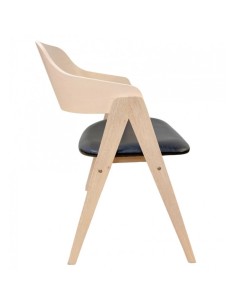 Silla con brazos nordic GODI, madera de hevea y similpiel... 2