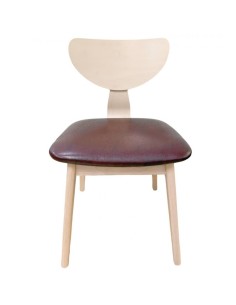 Silla nórdica GENO, madera de hevea y similpiel marrón 2