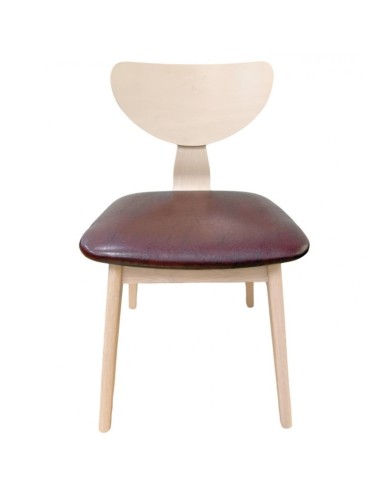 Silla nórdica GENO, madera de hevea y similpiel...