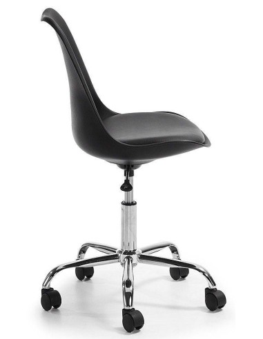 SILLA OFICE ORLANDO CROM PLASTICO NEGRO COJIN SIMILPIEL