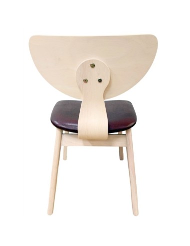 Silla nórdica GENO, madera de hevea y similpiel...