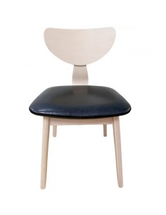 Silla nórdica GENO, madera de hevea y similpiel negro 2