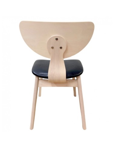 Silla nórdica GENO, madera de hevea y similpiel...