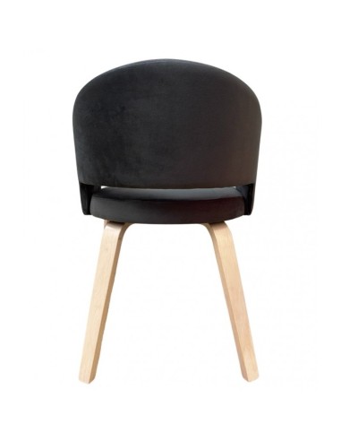 Silla con brazos RACE, madera de hevea y velvet...