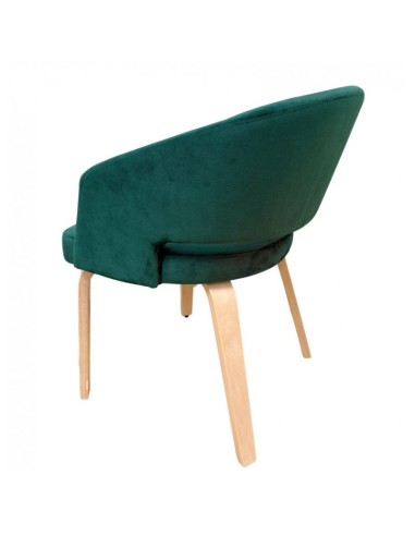 Silla con brazos RACE, madera de hevea y velvet...