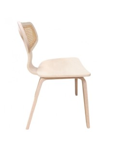 Cadeira vintage ANOUK, madeira hevea natural, encosto em... 2