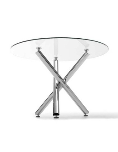 Mesa redonda 110 Spectra, vidro, cromado