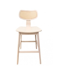 Taburete vintage ANOUK, madera de hevea natural, respaldo... 2