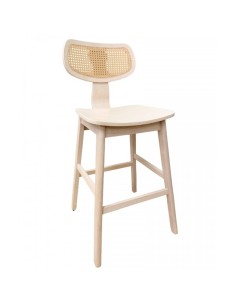 Taburete vintage ANOUK, madera de hevea natural, respaldo...