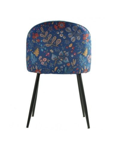 Silla diseño FLORA, tapizado velvet amarillo...