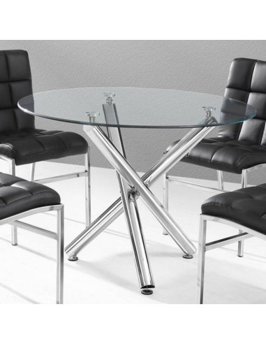 Mesa redonda 110 Spectra, cristal, cromado