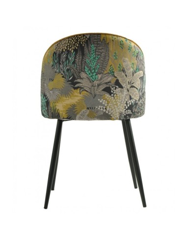 Silla diseño FLORA, tapizado velvet amarillo...