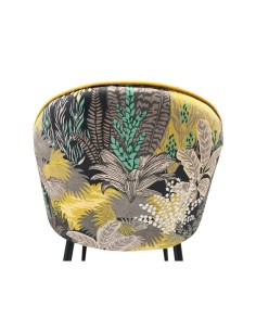 Silla diseño FLORA, tapizado velvet amarillo con trasera... 2