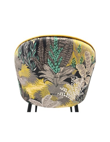 Cadeira design FLORA, estofos em veludo amarelo...