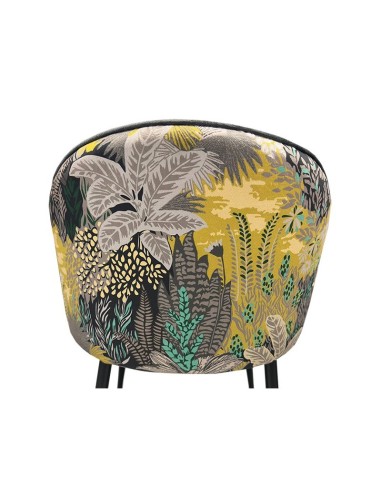 Silla diseño FLORAL, tapizado velvet gris con...