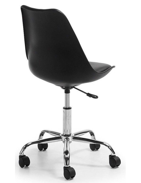 SILLA OFICE ORLANDO CROM PLASTICO NEGRO COJIN SIMILPIEL  SILLA OFICE ORLANDO CROM PLASTICO NEGRO COJIN SIMILPIEL
