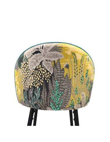 Taburete alto FLORA 75, tapizado velvet azul...