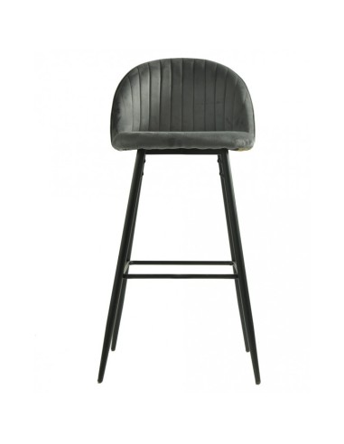 Taburete alto FLORA 75, tapizado velvet gris...