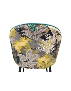 Silla diseño FLORAL, tapizado velvet azul con trasera... 2