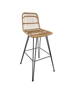 Taburete de exterior LION 75, ratán sintético Beige y...